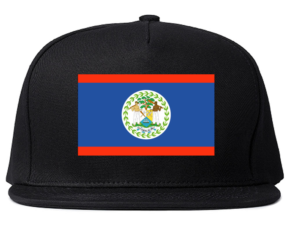 Belize Flag Country Printed Snapback Hat Cap Black