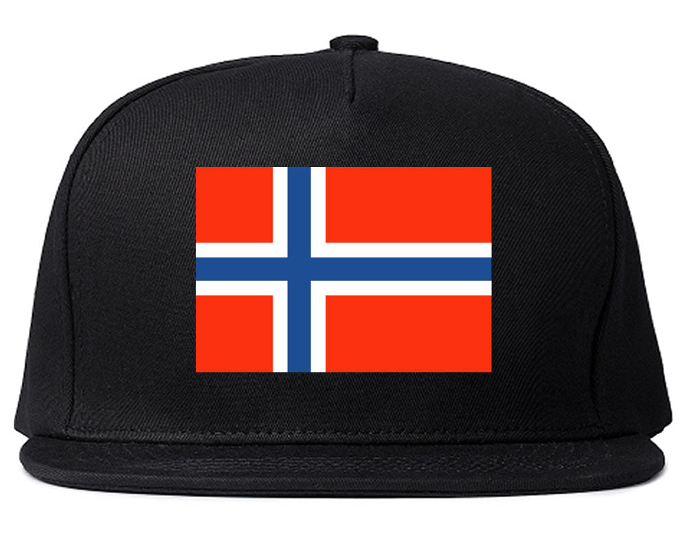 Norway Flag Country Printed Snapback Hat Cap Black