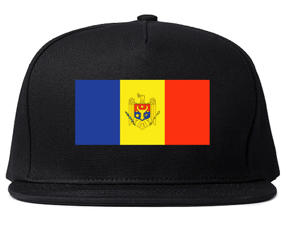 Moldova Flag Country Printed Snapback Hat Cap Black