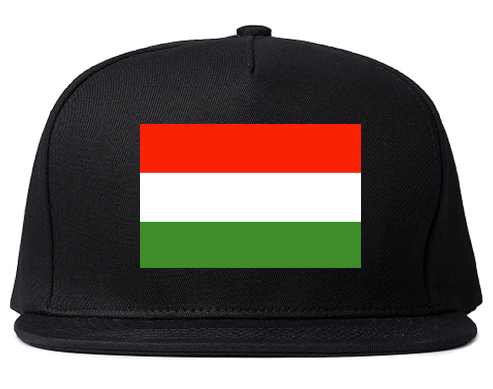 Hungary Flag Country Printed Snapback Hat Cap Black