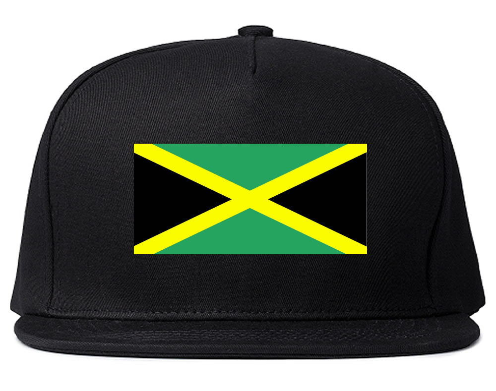 Jamaica Flag Country Printed Snapback Hat Cap Black