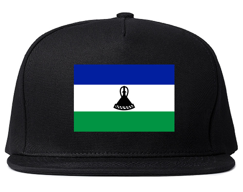 Lesotho Flag Country Printed Snapback Hat Cap Black