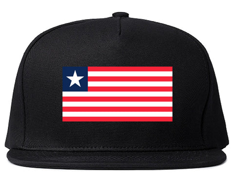 Liberia Flag Country Printed Snapback Hat Cap Black