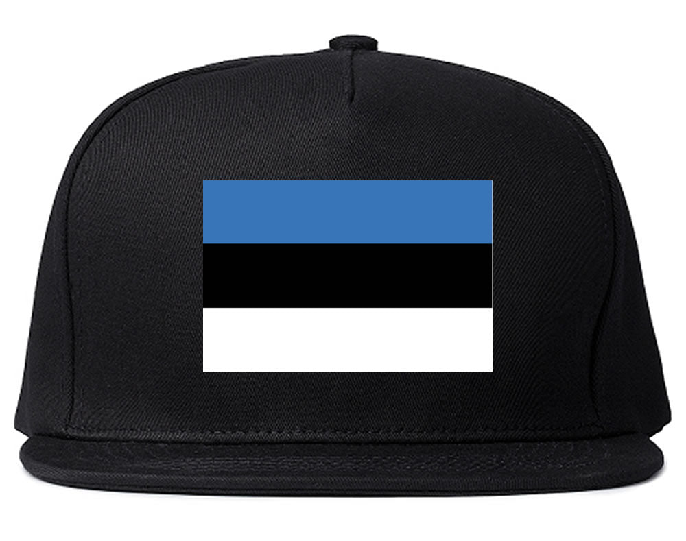 Estonia Flag Country Printed Snapback Hat Cap Black