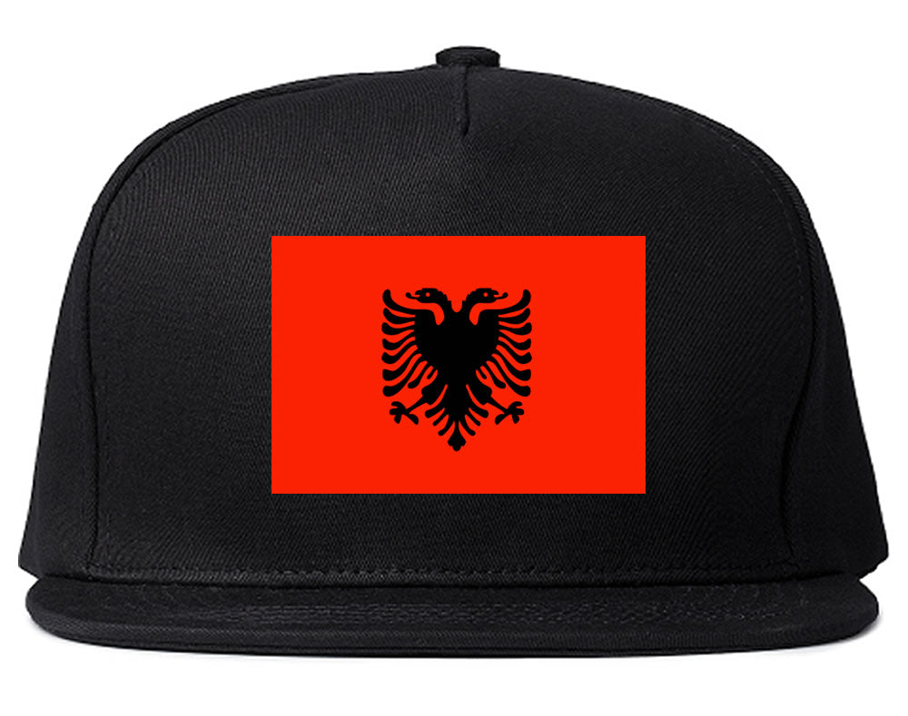 Albania Flag Country Printed Snapback Hat Cap Black