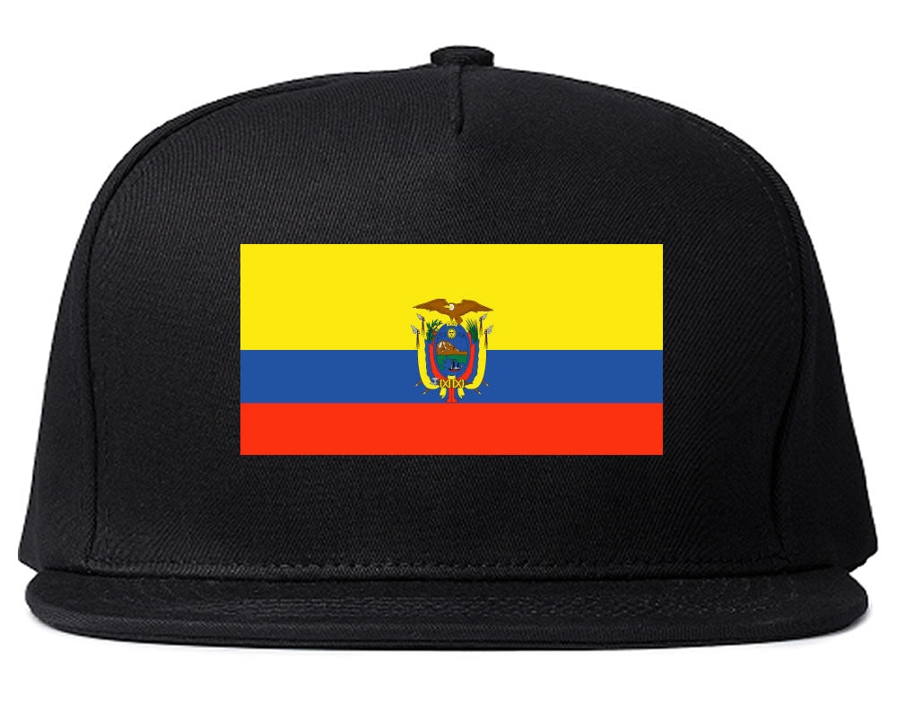 Ecuador Flag Country Printed Snapback Hat Cap Black