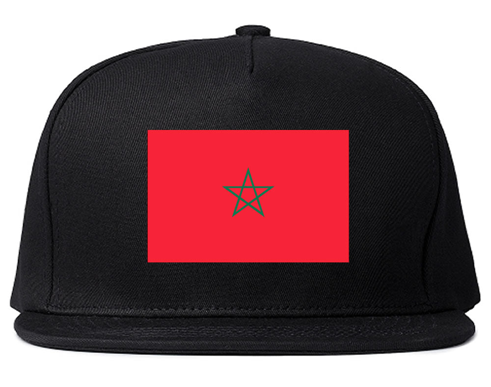 Morocco Flag Country Printed Snapback Hat Cap Black