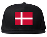 Denmark Flag Country Printed Snapback Hat Cap Black