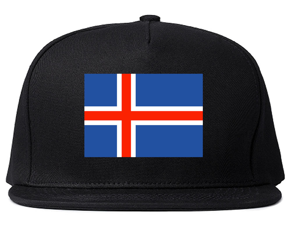 Iceland Flag Country Printed Snapback Hat Cap Black