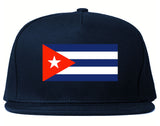Cuba Flag Country Printed Snapback Hat Cap Navy Blue