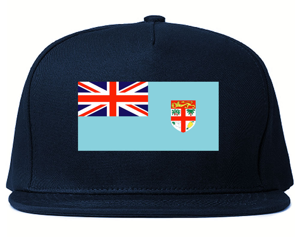 Fiji Flag Country Printed Snapback Hat Cap Navy Blue