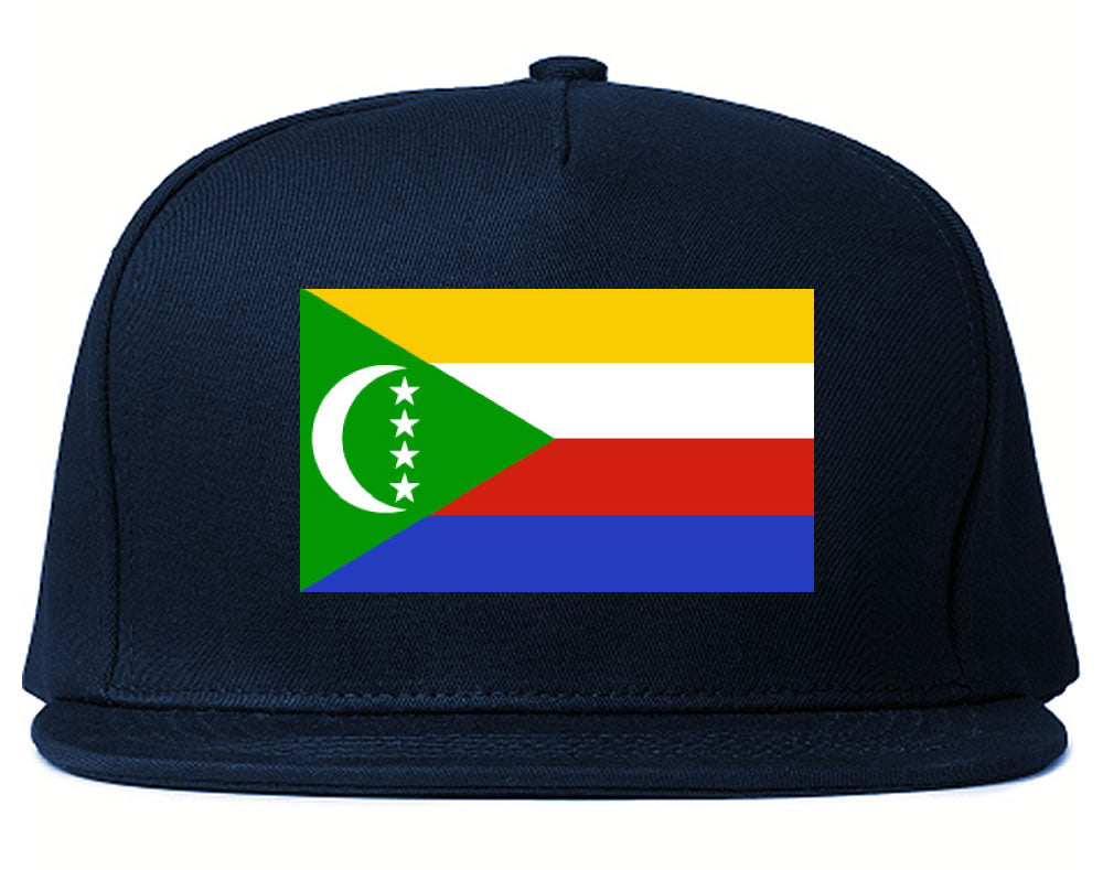Comoros Flag Country Printed Snapback Hat Cap Navy Blue