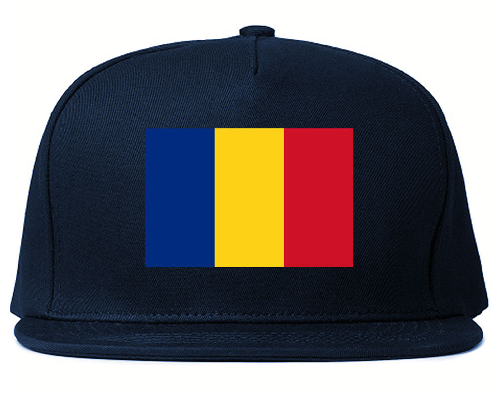 Romania Flag Country Printed Snapback Hat Cap Navy Blue