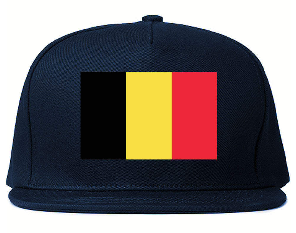 Belgium Flag Country Printed Snapback Hat Cap Navy Blue