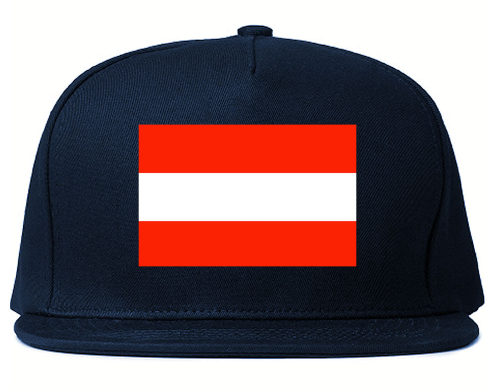 Austria Flag Country Printed Snapback Hat Cap Navy Blue