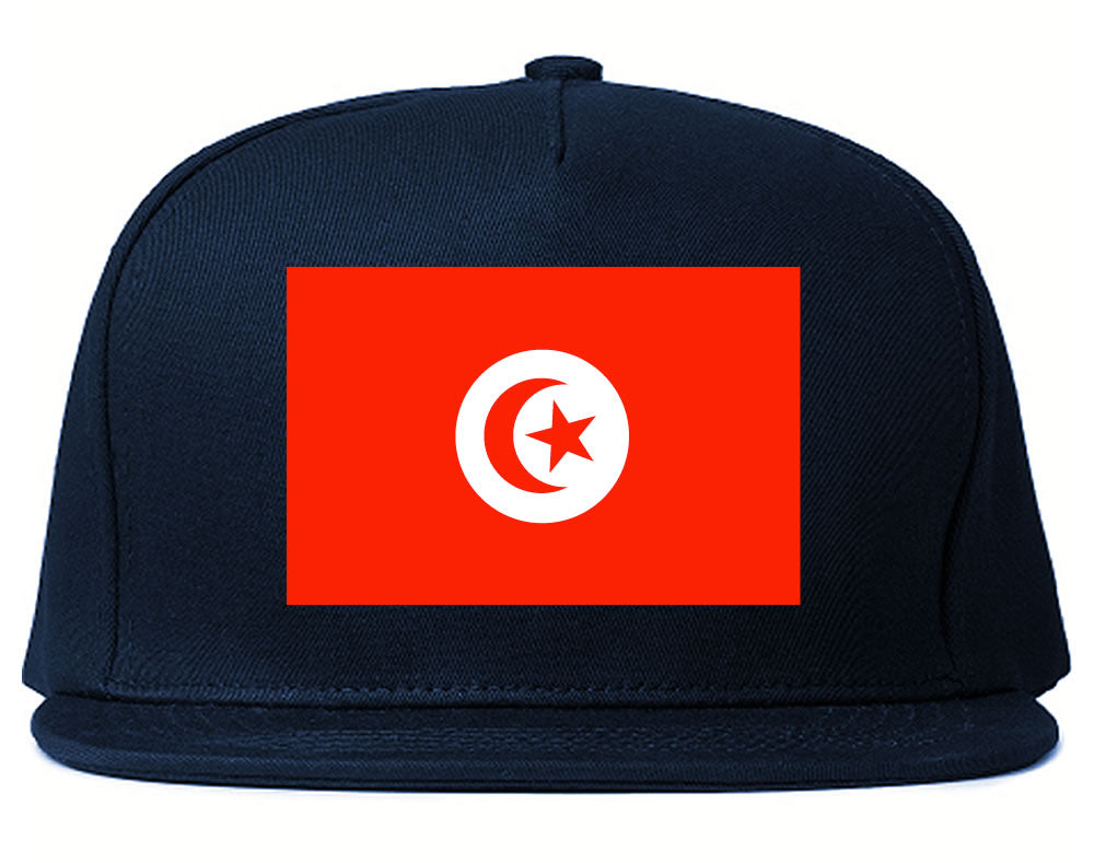 Tunisia Flag Country Printed Snapback Hat Cap Navy Blue