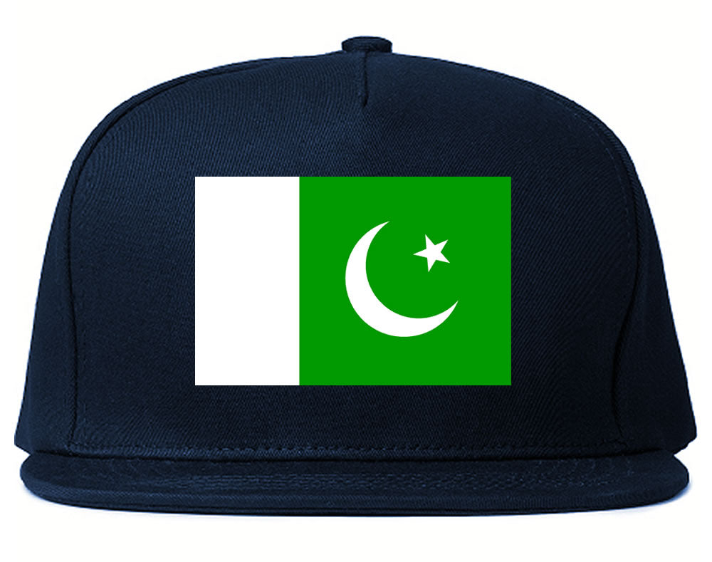 Pakistan Flag Country Printed Snapback Hat Cap Navy Blue