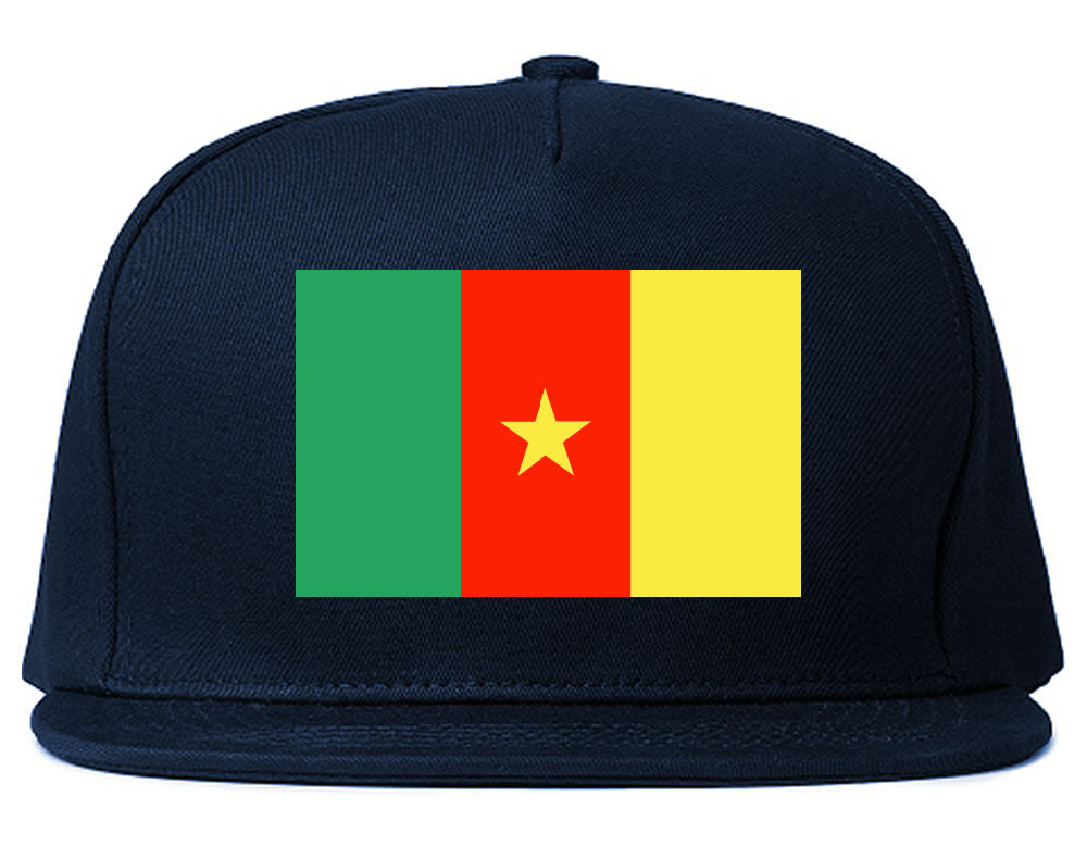 Cameroon Flag Country Printed Snapback Hat Cap Navy Blue