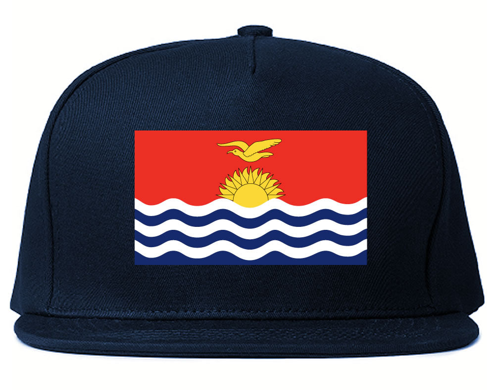 Kiribati Flag Country Printed Snapback Hat Cap Navy Blue