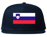 Slovenia Flag Country Printed Snapback Hat Cap Navy Blue
