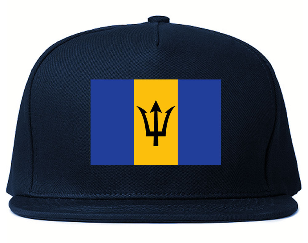 Barbados Flag Country Printed Snapback Hat Cap Navy Blue