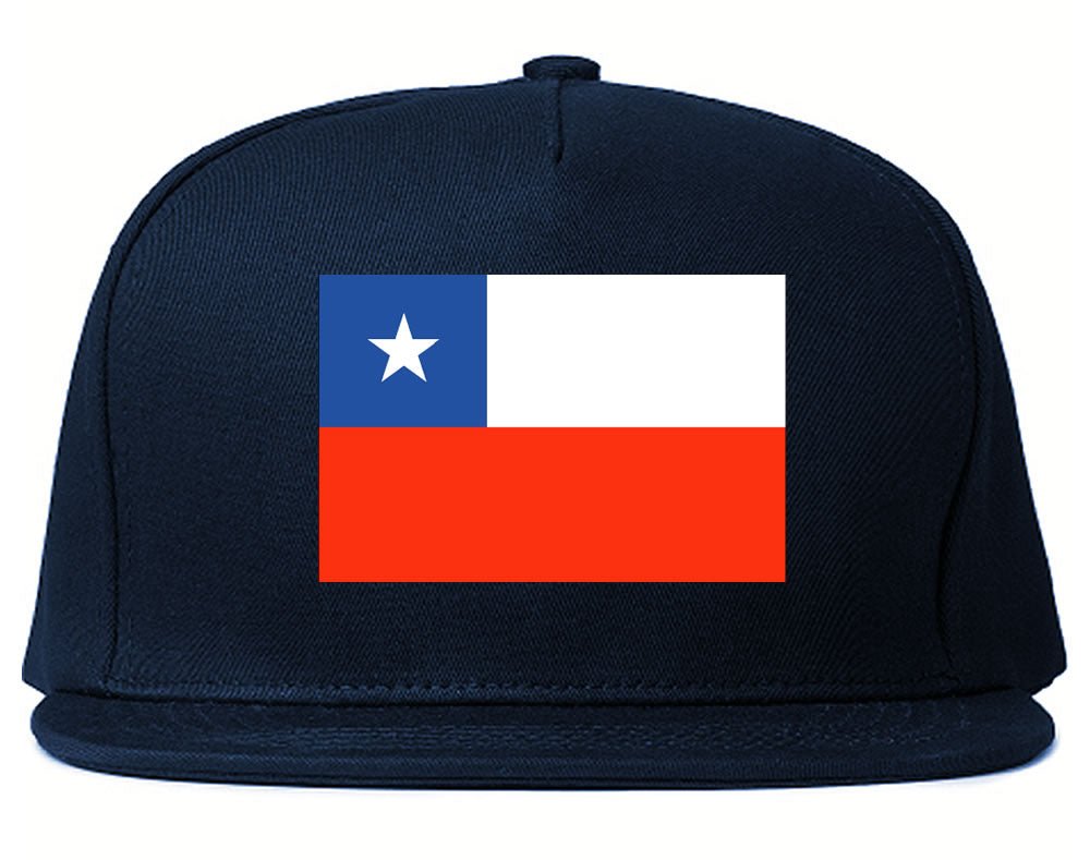 Chile Flag Country Printed Snapback Hat Cap Navy Blue