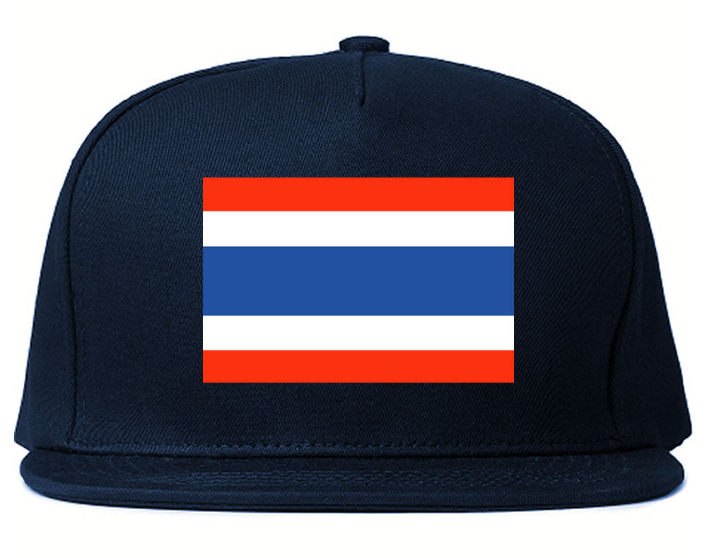 Thailand Flag Country Printed Snapback Hat Cap Navy Blue