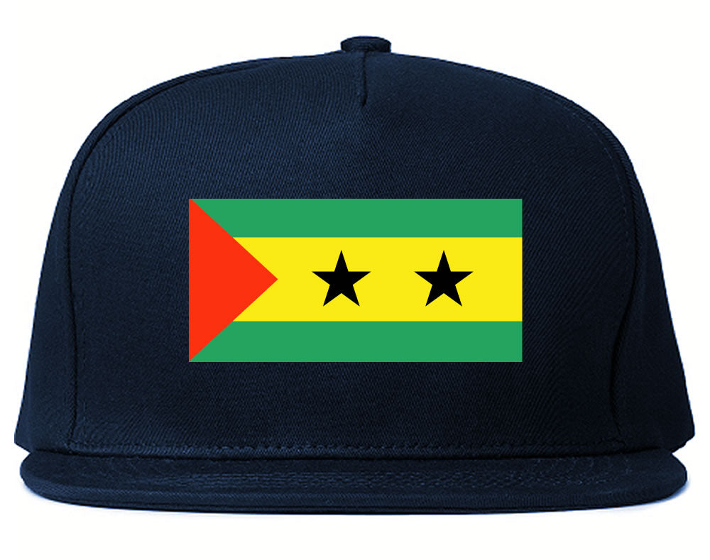 Sao Tome Flag Country Printed Snapback Hat Cap Navy Blue