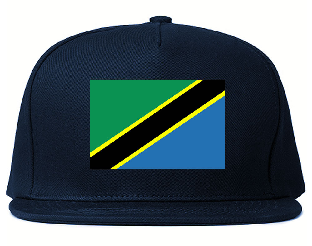 Tanzania Flag Country Printed Snapback Hat Cap Navy Blue