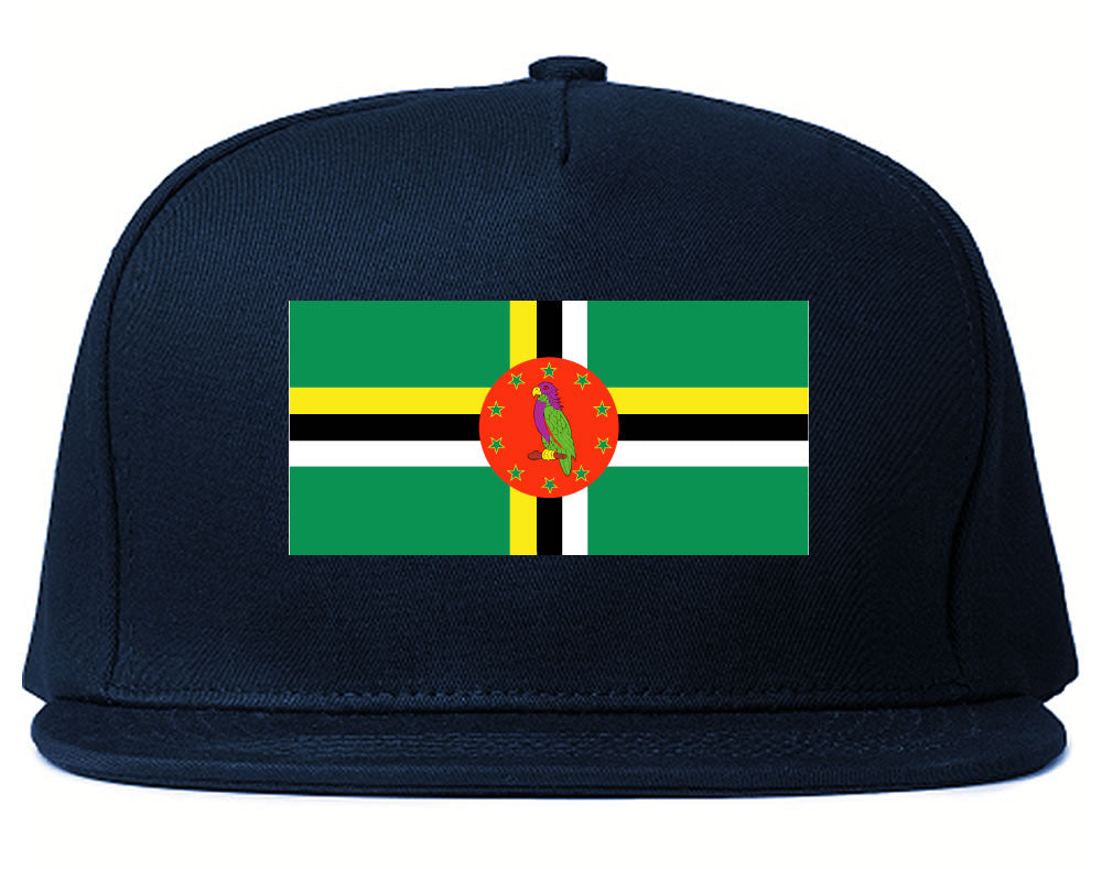 Dominica Flag Country Printed Snapback Hat Cap Navy Blue