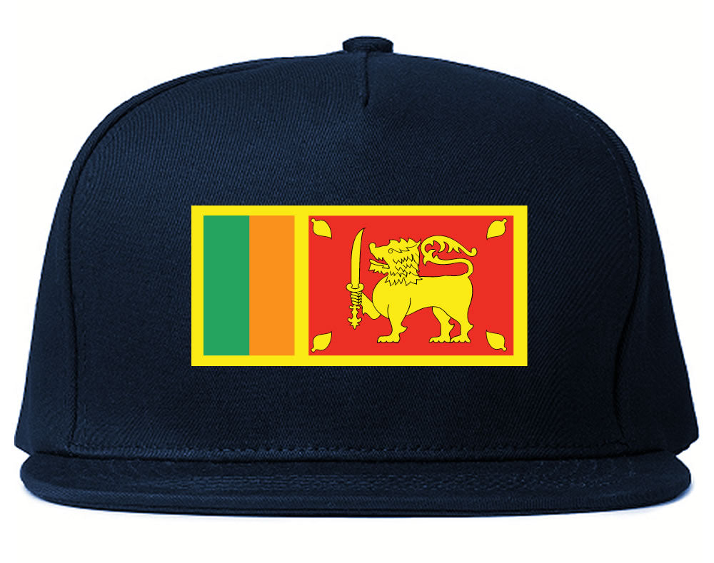 Sri Lanka Flag Country Printed Snapback Hat Cap Navy Blue