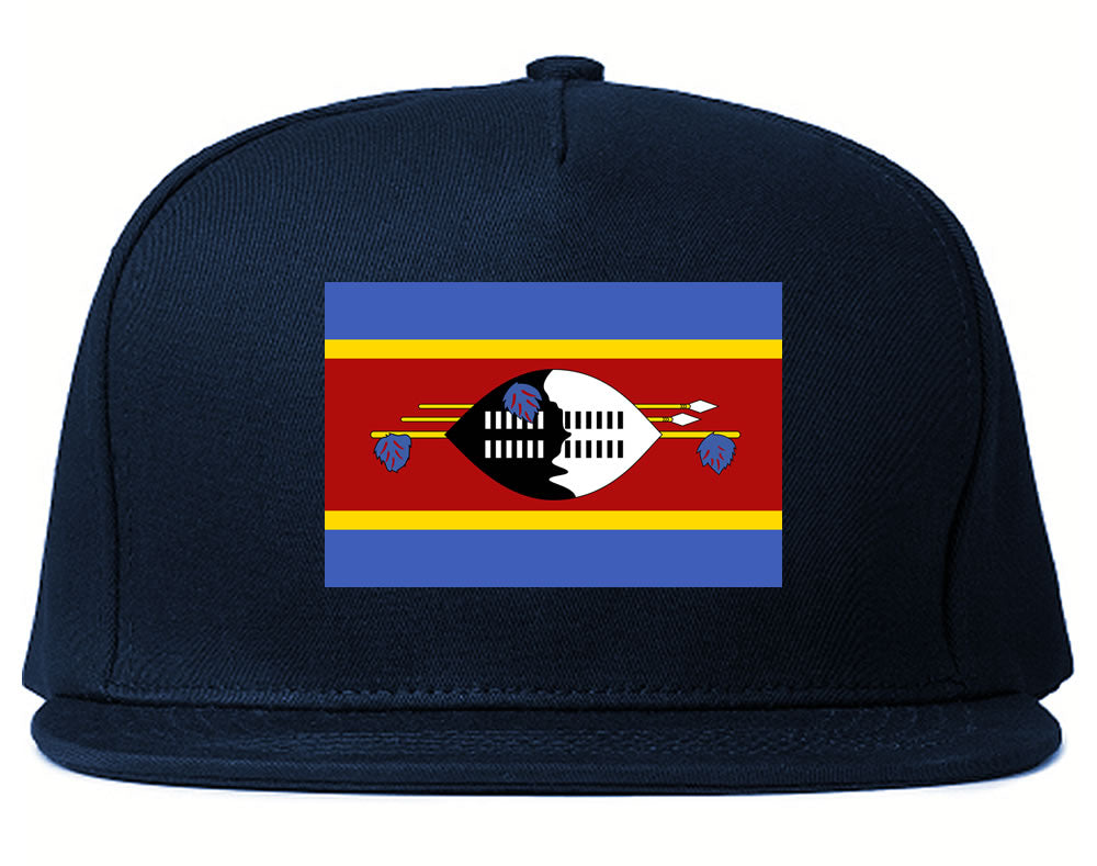 Swaziland Flag Country Printed Snapback Hat Cap Navy Blue