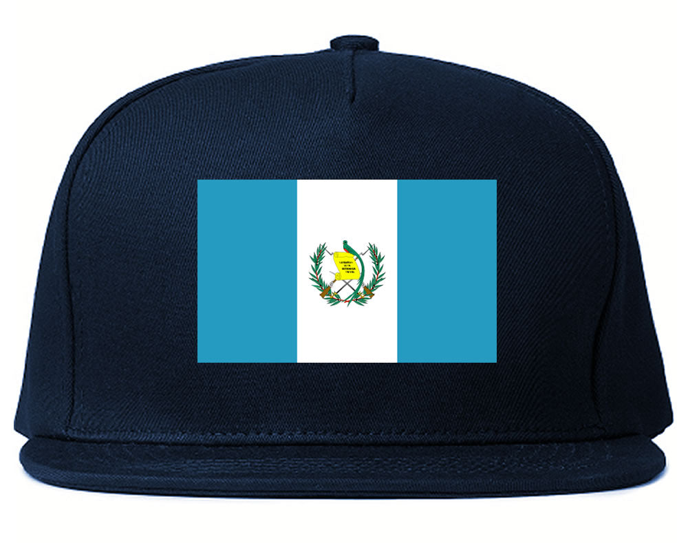Guatemala Flag Country Printed Snapback Hat Cap Navy Blue