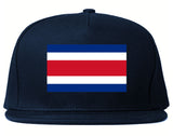 Costa Rica Flag Country Printed Snapback Hat Cap Navy Blue