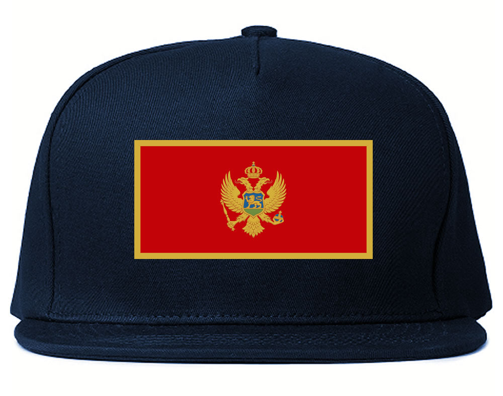 Montenegro Flag Country Printed Snapback Hat Cap Navy Blue