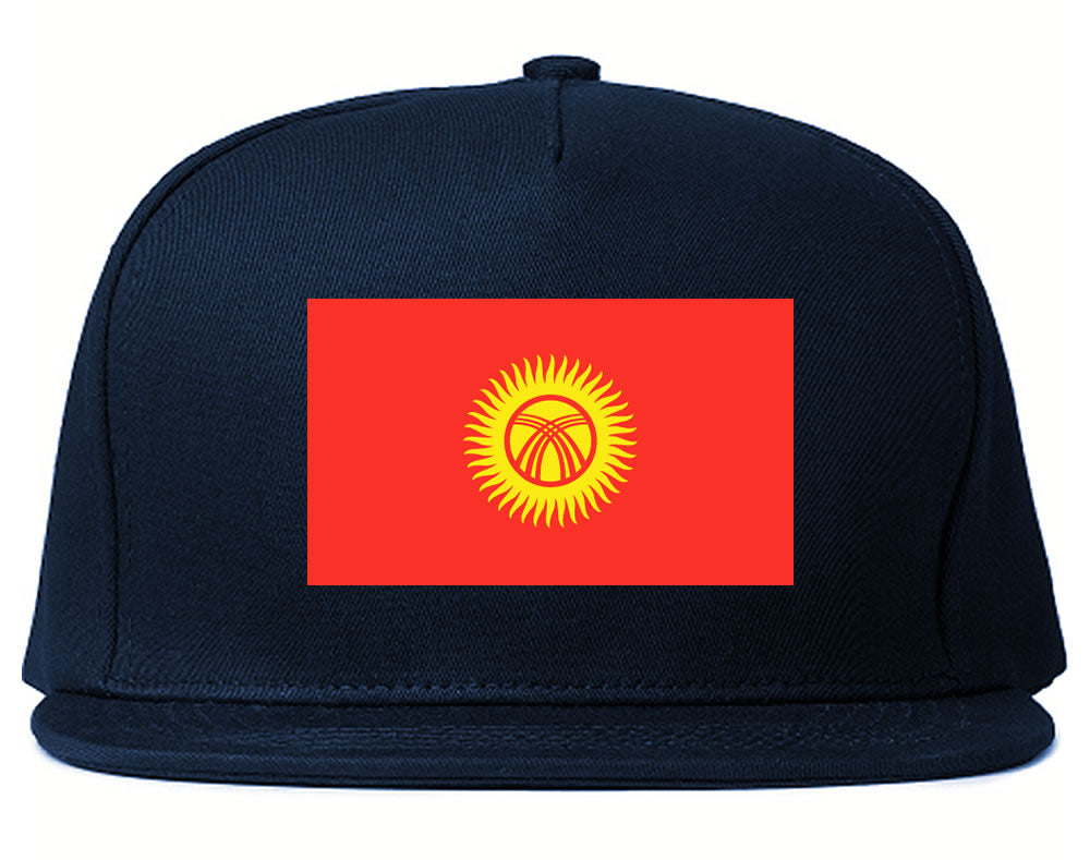 Kyrgystan Flag Country Printed Snapback Hat Cap Navy Blue