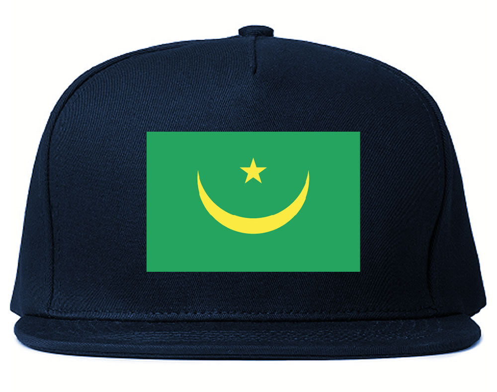 Mauritania Flag Country Printed Snapback Hat Cap Navy Blue