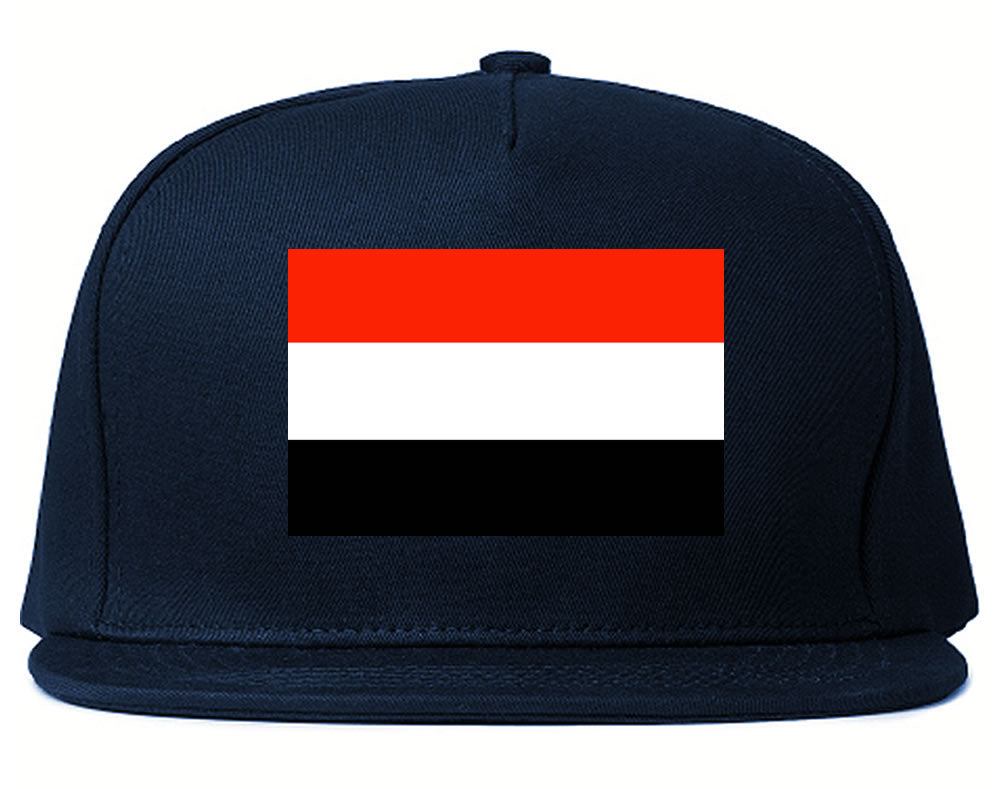 Yemen Flag Country Printed Snapback Hat Cap Navy Blue