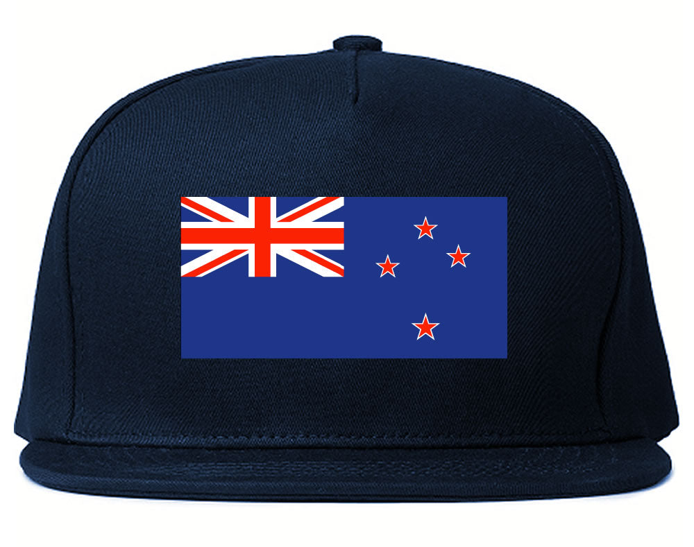 New Zealand Flag Country Printed Snapback Hat Cap Navy Blue