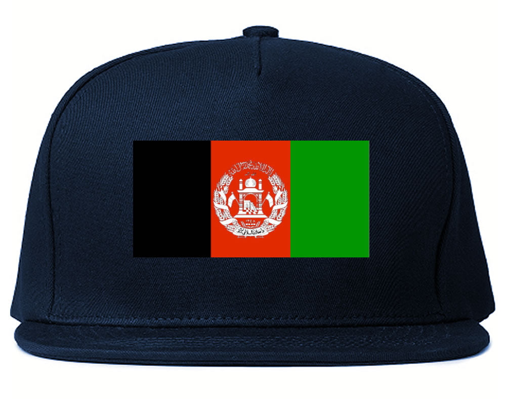 Afghanistan Flag Country Printed Snapback Hat Cap Navy Blue