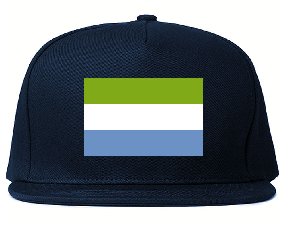Sierra Leone Flag Country Printed Snapback Hat Cap Navy Blue