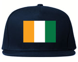 Cote D'ivoire Flag Country Printed Snapback Hat Cap Navy Blue