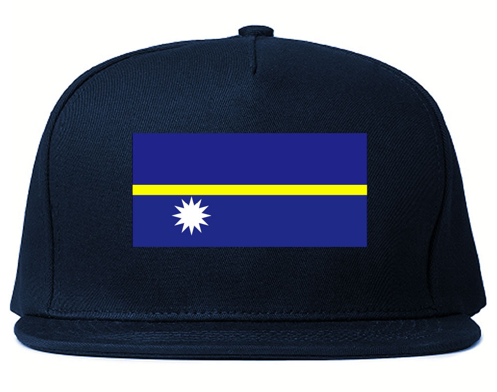 Nauru Flag Country Printed Snapback Hat Cap Navy Blue