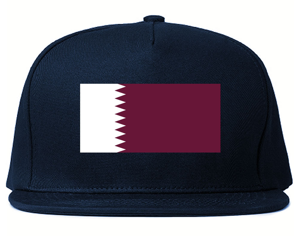 Qatar Flag Country Printed Snapback Hat Cap Navy Blue