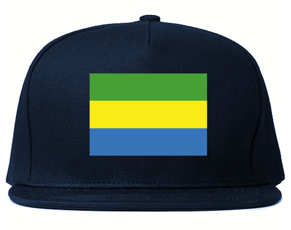 Gabon Flag Country Printed Snapback Hat Cap Navy Blue