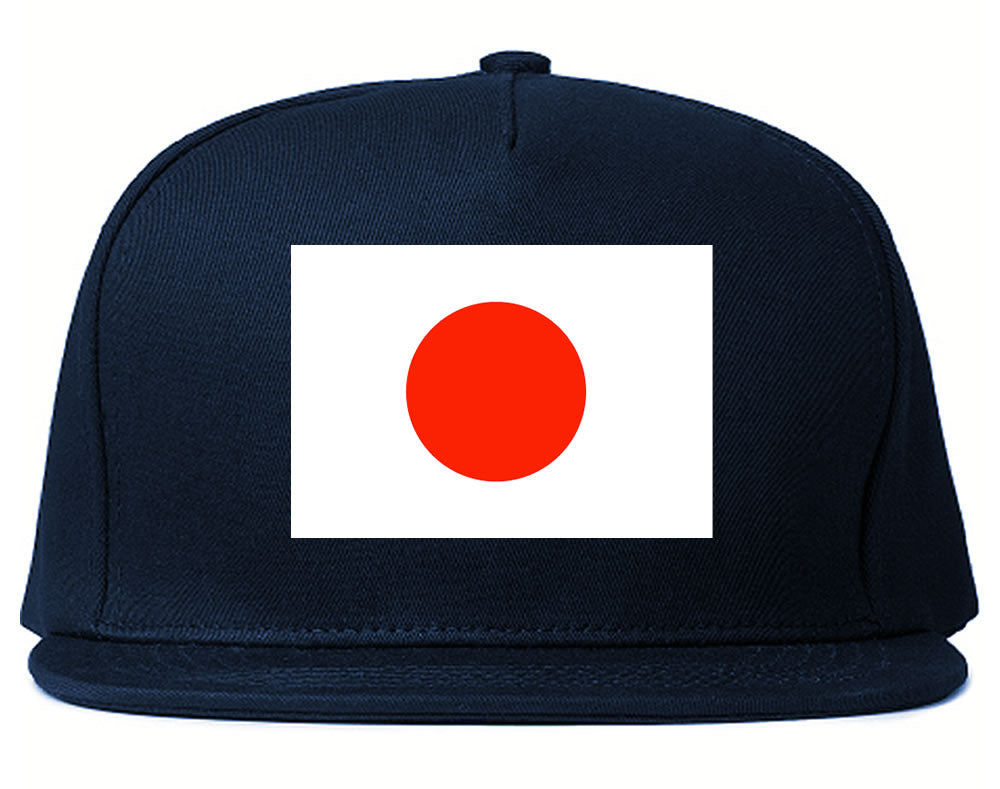 Japan Flag Country Printed Snapback Hat Cap Navy Blue