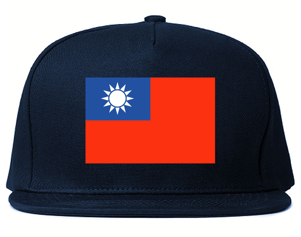 Taiwan Flag Country Printed Snapback Hat Cap Navy Blue