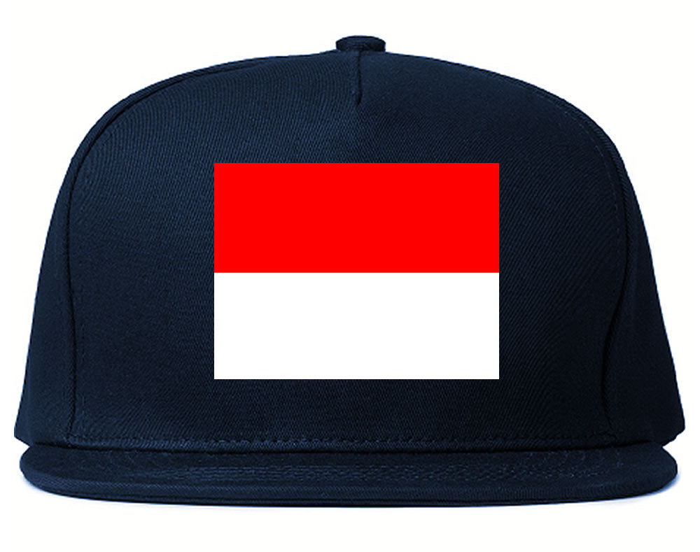 Monaco Flag Country Printed Snapback Hat Cap Navy Blue