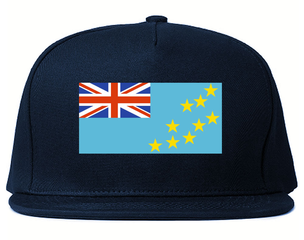 Tuvalu Flag Country Printed Snapback Hat Cap Navy Blue