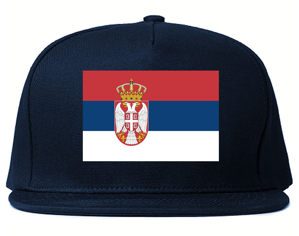 Serbia Flag Country Printed Snapback Hat Cap Navy Blue
